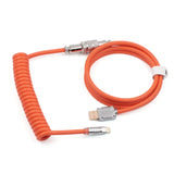 1 x RAW Customer Returns EPOMAKER Puff Aviator Coiled USB, Type C Detachable Mechanical Gaming Keyboard Cable for Mac Win Gamers, Suitable for RT100 TH68 PRO TH80 PRO TH96 TH80 SE CIDOO V65. etc Puff Orange  - RRP €17.99