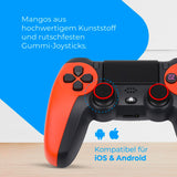 1 x RAW Customer Returns NK Wireless Controller Pack PS4 PS3 PC Mobile - Wireless Controller, Dualshock, 6-axis, Touch Panel, Headphone Input, Charging Cable, 8 x Joystick Grips, Controller Case - Orange - RRP €29.99