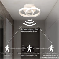 1 x RAW Customer Returns EIDEARAY LED ceiling light white with motion detector inside, 18W warm white 3000K ceiling lamp 24 16 12.5CM, sensor lamp, suitable for hallways, garages, basements, carports, stairwells - RRP €28.0