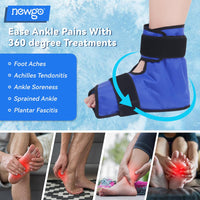 1 x RAW Customer Returns NEWGO cooling cuff foot, cooling shoes, cooling socks feet, ice shoe for injuries, ankles, ice pack, cooling socks, chemotherapy, 1 piece dark blue  - RRP €24.99