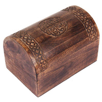 1 x RAW Customer Returns Great Birthday Gift Ideas, Handmade Decorative Wooden Jewelry Box with Celtic Carvings, Jewelry Organizer, Keepsake Box, Treasure Chest, 15x10 cm, Anniversary Gifts Antique  - RRP €16.08