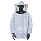 1 x RAW Customer Returns Amacoam Beekeeper Jacket with Hat Professional Beekeeper Clothing Professional Beekeepers Bee Protection Hat Bee Suit with Zipper for Beekeepers Bee Keepers White  - RRP €21.59