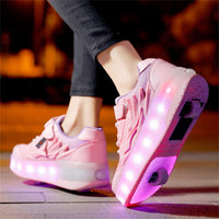 1 x RAW Customer Returns Boy Girl Shoes Children s Shoes with Wheels LED Luminous Shoes Outdoor Sports Shoes Flashing Shoes Skateboard Shoes Sneakers Gift for Birthday, Party, Christmas - RRP €52.99