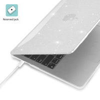 1 x RAW Customer Returns EooCoo Case Compatible for MacBook Air 15 inch M2 A2941 M3 A3114 with Touch ID, 2023 2024 Release, Transparent Plastic Protective Case Keyboard Cover Polishing Cloth, Glitter Clear - RRP €21.14