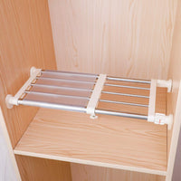 2 x RAW Customer Returns Hershii 40-60cm 15.74-23.62inches DIY Metal Extendable Rod Shelf Organizer Divider Shelf for Wardrobe Kitchen Cupboard Bathroom - RRP €57.02