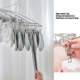 1 x RAW Customer Returns Stainless Steel Sock Dryer Clothes Airer Rotating Hook with 36 Clothes Pegs Windproof Laundry Hanger for Drying Socks, Underwear, Bras, Baby Clothes, Gloves, 1 Piece - RRP €12.1