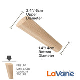 1 x RAW Customer Returns 12cm Wooden Table Legs, La Vane 4 Pieces Solid Wood Slanted Conical Replacement Furniture Feet Furniture Legs with Mounting Plates Screws for Sofa Bed Cabinet Couch Chair - RRP €18.14