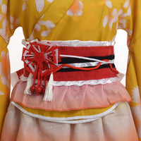 1 x Brand New GRACEART Japanese Kimono Robe Anime Cosplay Costume Dress XXL, Yellow  - RRP €31.04