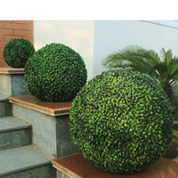 1 x RAW Customer Returns Kasahome Set of 2 Indoor Fake Boxwood Plants - Indoor Fake Plant - Indoor and Outdoor Artificial Plants - Artificial Boxwood Ball Sphere - Home Garden Shop Decor 25 cm  - RRP €41.03