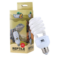 1 x RAW Customer Returns LUCKY HERP UVB lamp terrarium 23W, reptile lamp UVA UVB 150, compact E27 lamp UVB 10.0, suitable for turtles, chickens, dogs, bearded dragons and other amphibians and reptiles - RRP €19.15