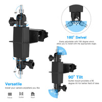 1 x RAW Customer Returns 2-in-1 Gutter Mount for Arlo Solar Panel Arlo Pro 3 Arlo Ultra Arlo Ultra 2 Arlo Essential Arlo Pro 4 eufyCam Outdoor Mount Accessories for Arlo pro 4 and Arlo Solar Panel Black, 1 Pack  - RRP €20.16