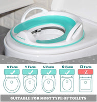 1 x RAW Customer Returns HOMYBABY Reducer - Children s Toilet Adapter for Potty Training - Universal Toilet Seat - Non-Slip - Portable Baby Potty - White and Turquoise - RRP €24.78