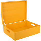 1 x Brand New Creative Deco XL Yellow Large Wooden Box with Lid 40x30x14 cm -1cm Baby Memory Box Large Wooden Box with Lid and Handles Easter Decoration Easter Gift Documents Valuables Toys - RRP €32.68