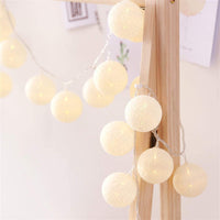 1 x RAW Customer Returns Ciskotu LED fairy lights cotton balls with plug, 3.8m 20 cotton ball fairy lights balls night light for Christmas, wedding, party, room, dorm, indoor decoration - RRP €18.65