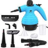 1 x RAW Customer Returns Portable Steam Cleaner, MLMLANT, Multipurpose with 9 Accessories to Remove Stains, Carpets, Curtains, Car Seats, Kitchen, Bedbugs - RRP €39.99