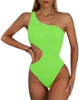 1 x RAW Customer Returns FEOYA Women One Piece Swimsuit Cut Out Sexy Swimwear Ribbed Tummy Control Bathing Suits A-Red S - RRP €31.25