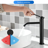 1 x RAW Customer Returns Maynosi High Height Sink Faucet, Sink Mixer Tap, Bathroom Sink Faucets, Modern Faucets, Hot and Cold Water Available Matte Black  - RRP €63.9