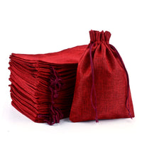 1 x RAW Customer Returns SXUUXB Pack of 20 17 x 23 cm Jute Bags, Cotton Bags, Linen Bags with Drawstring, Reusable Storage Bag, Jewelery Bag, Gift Bag for Wedding, Party and Christmas Red Wine, 17 x 23 cm  - RRP €22.07