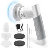 1 x RAW Customer Returns Cordless Rechargeable Electric Shower Brush, Bathroom, Bathtub, Kitchen and Car with Cleaning Heads, 3 Pin Brushes - RRP €37.3