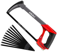 1 x RAW Customer Returns AIRAJ metal saw 300mm, 10 saw blade replacement universal metal saw, saw blade changeable to 45 , professional hacksaw for metal, steel, PVC pipe, aluminum and plastic - RRP €20.44