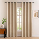 1 x RAW Customer Returns MIULEE Blackout Living Room Curtains 2 Pieces, Beige Modern Bedroom Curtains Anti-Light Curtains, Room Thermal Insulating Curtains Cold and Heat, Strong and Soft Window Curtains, 140x260 CM - RRP €39.34