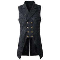 1 x RAW Customer Returns Nofonda Slim Fit Victorian Steampunk Style Gothic Long Vest for Men L, Black  - RRP €39.99