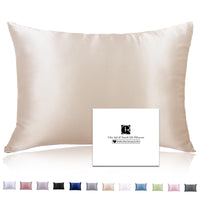 1 x RAW Customer Returns Silk pillowcase 40x80, Ravmix silk pillowcases, for hair and skin, with hidden zipper, both sides silk, mulberry silk pillowcase 40x80, 1 piece, beige - RRP €24.19