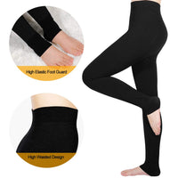 2 x Brand New Emooqi Thermal leggings for women, pack of 2 winter leggings, women s lined, warm leggings, women s winter with fleece, high waist opaque leggings black and black - RRP €37.24