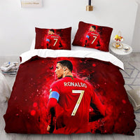 2 x Brand New WSFST bed linen 135x200 CR7 duvet cover set 2 pieces 1 duvet cover 135x200cm 1 pillowcase 80x80cm, microfiber duvet covers with zipper - RRP €66.52