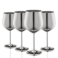 1 x RAW Customer Returns WOTOR stainless steel wine glasses set of 4, 540 ml camping wine glasses unbreakable, robust and portable metal goblets, suitable for outdoor, pool, travel silver  - RRP €37.37