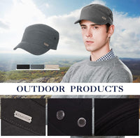 1 x Brand New TOP-EX Men s Army Military Cap - Summer Baseball Cap Hat, Peaked Cap, Cuba Style, Adjustable Hiking Hat, Foldable Sun Hat Ideal for Outdoor Activities Black Blue M - RRP €20.16