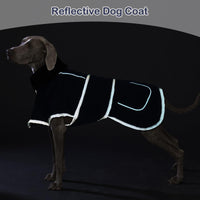 1 x RAW Customer Returns Hjumarayan Dog Coat - Dog Winter Coat Wind Protection Hunter Dog Coat Lined Reflective Dog Jacket Winter with Pocket Outdoor Dog Coat with Harness Opening, Navy Blue L - RRP €35.99