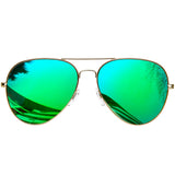 1 x RAW Customer Returns KANASTAL Sunglasses Men and Women Mirrored Green Lenses with Premium Metal Frame UV400 Protection Classic Mirrored Glass Sunglasses - RRP €20.08