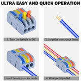 1 x RAW Customer Returns Connection blocks, CESFONJER SPL-3M mini quick connection terminals, compact plug-in terminals with multi-colored operating lever, can be freely combined Electrical connection blocks 11 pieces  - RRP €10.07