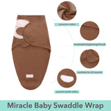 1 x RAW Customer Returns Miracle Baby Swaddle Blanket, Swaddle Wrap, Adjustable Soft Sleeping Bag, 100 Cotton suitable for both babies and toddlers 3-6 months, brownness  - RRP €9.98