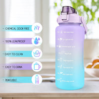 1 x RAW Customer Returns CodiCile 2L Drinking Bottle BPA Free Sports Drinks Jug with Time Marking Lock Cover, 2000ml Leak-Proof Motivational Water Bottle with Straw, Portable Handle Pink Drinking Bottle - RRP €15.99