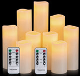 5 x RAW Customer Returns Houseware LED candles pillar candles with remote control, candle set of 9 flameless candles H 4 5 6 7 8 9 , for Halloween, Christmas, party, bar, wedding, ivory color - RRP €186.5