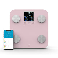 1 x RAW Customer Returns WottoCare - Professional Smart BMI Digital Scale, Analysis 18 Measurements Weight, Body Fat, Muscle, Bluetooth, AiFit App, Pro Screen Bathroom Scale, 9 Users Memory, Color Pink - RRP €35.84