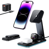 1 x RAW Customer Returns Aluminum Charging Station 3 in 1 for Apple, BOCLOUD Fast Wireless Charger Wireless Charging Station for Phone 15 14 13 12Pro Pro Max Plus, Apple iWatch 8 SE 7 6 5 4 3 2, AirPods3 2 Pro Pro2 - RRP €46.38