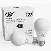 1 x RAW Customer Returns GY E27 LED neutral white lamp 9.5W 4000K 1521 lumen neutral white light source, A60 energy saving lamp replaces 100W halogen lamp, non-dimmable LED bulbs, 2 pieces energy efficiency class C  - RRP €8.99