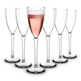 1 x RAW Customer Returns RB Champagne Glass Premium Plastic Unbreakable Reusable 15cl, Pack of 6 - RRP €18.72