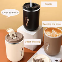 3 x Brand New Ollimy coffee mug to go, travel mug, stainless steel, travel mug, leak-proof coffee cup, coffee mug with lid and straw, car mug, drinking cup for cold drinks, 500 ml khaki  - RRP €41.97