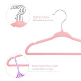 1 x RAW Customer Returns ManGotree Velvet Baby Hangers, Toddler Kids Hangers with Swivel Hook, Notched Shoulder Design for Kids and Children s Clothes 30 Pack, Pink  - RRP €17.95