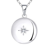 1 x Brand New JO WISDOM Women s Necklace Medallion Photo Pictures Amulet Silver 925, Chain Pendant Polar Star 3A Zirconia September Birthstone Sapphire Color, Jewelery for Women - RRP €79.0