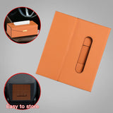 1 x RAW Customer Returns MEIBOOCH Foldable Tissue Box Cover Rectangular Leather Tissue Box Holder with Magnetic Closure Height 9.2cm, Orange  - RRP €17.21