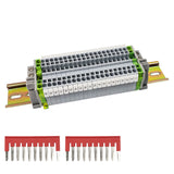 1 x RAW Customer Returns 20 pieces UK 2.5B DIN rail terminal blocks for pluggable quick wiring, SRJQXH terminal block DIN rail, with 20cm DIN rail and earthing terminal, spring clamped wire clamp not loose - RRP €18.14