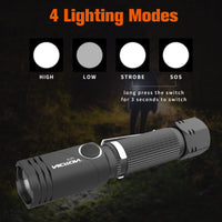 1 x RAW Customer Returns NICRON B74E LED flashlight, 600 lumens with magnet and clip, 4 light modes, 90 degree rotatable head, IP65 waterproof for outdoor hiking, memory function - RRP €17.99