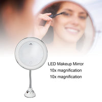 2 x RAW Customer Returns Agatige 10x Magnification Illuminated Makeup Mirror, 3 Adjustable Touch Control Brightness Small Led Light Makeup with Locking Suction Cup Base for Bathroom Vanity Shower and Travel - RRP €40.8