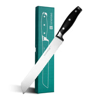 1 x RAW Customer Returns linoroso bread knife with serrated edge 8 inch sharp knife German stainless steel knife with high carbon content and ergonomic handle for kitchen and restaurant - RRP €34.95