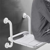 1 x RAW Customer Returns RYUNQ Wall-Mounted Shower Seat, 2 in 1 Non-Slip Folding Shower Chair with Armrest Bathtub Seat for the Elderly and Disabled Pregnant Woman, Up to 150KG - RRP €106.57